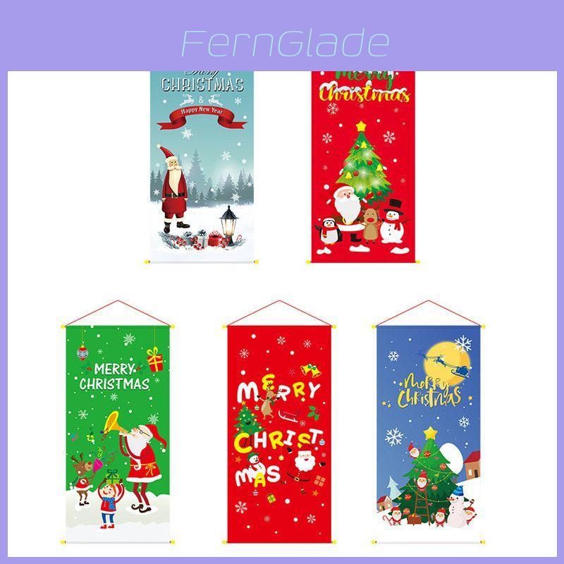 Christmas Hanging Merry Flag Decor Xmas Home Outdoor Party Decoration Window