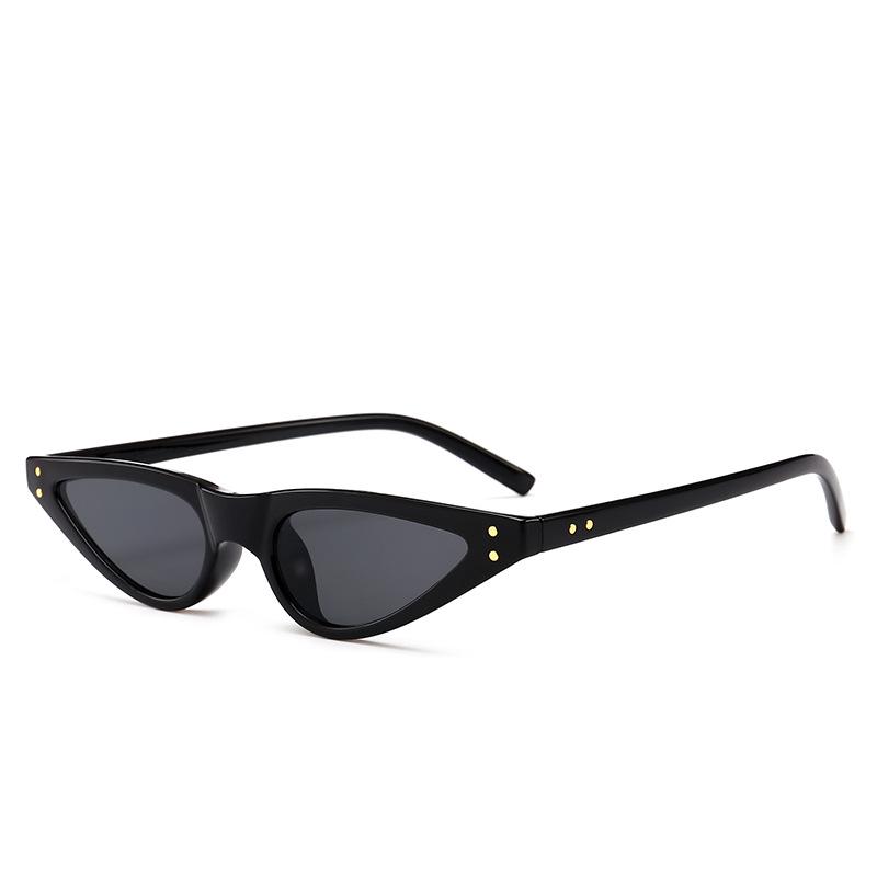 Sleek Cat Eye Studded Sunglasses - Trendy European  American Water Drop Style (Model 8011)
