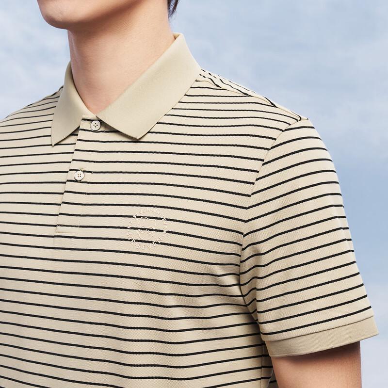 SEVEN Mr. Seven Series Striped Short-Sleeve Polo Shirt