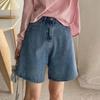High-Waisted Korean-Style Women's Denim Shorts - Loose, Slimming, Mid-Length Wide-Leg Design for Summer