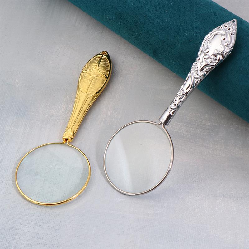 

Magnifying Glass Portable Handheld 5X Magnifier Delicate Pattern Handle Pocket Magnifying Glass For Reading Inspection Crafts A2