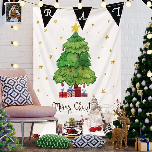 Tapestry Christmas Background Cloth Party Atmosphere Wall Hanging Cloth Bedroom Decoration Christmas Tree Tapestry