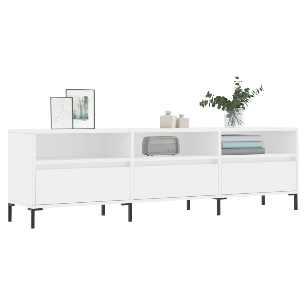 Vidaxl TV Cabinet, White, 150X30X44.5 Cm, Wood-Based Material