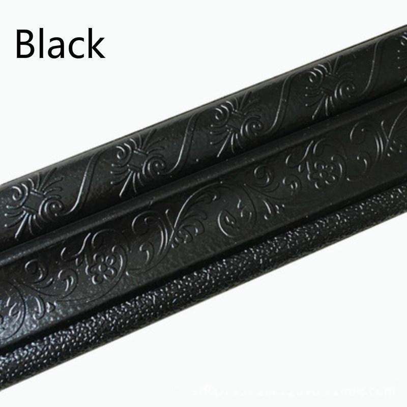 

3D Напольный плинтус Наклейка на стену Самоклеящаяся полоса Пенопластовая рама Полоса с клеем Обои для линии талии Водонепроницаемое украшение комнаты чёрный