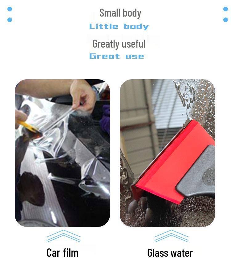 Slanted Edge Cow Tendon Water-Squeeze Scraper with Reinforced Rubber Handle for Glass Cleaning and Film Application.