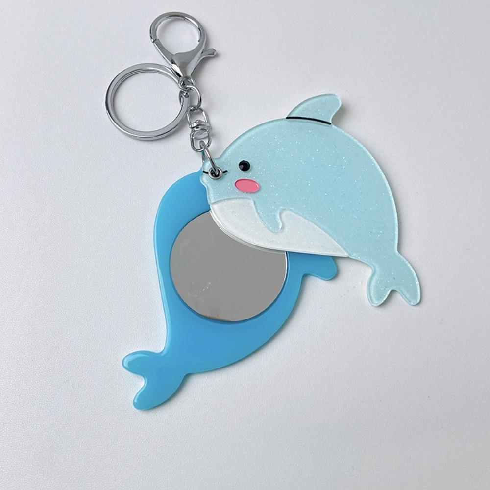 Keyring Mirror Pendant Starfish Animals Bag Pendant Fashion Acrylic Keychain  Gift