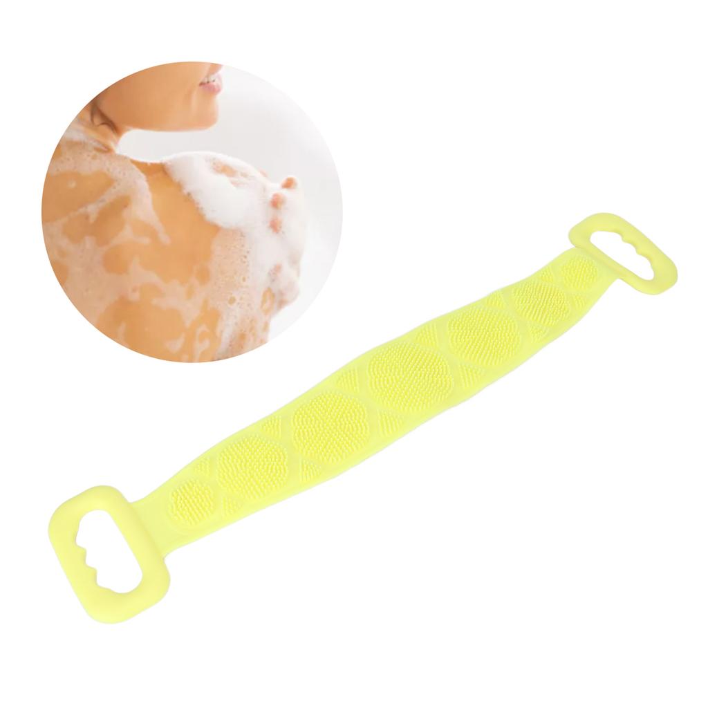 Silicone Back Scrubber Double Sided Bath Shower Exfoliating Back Cleaning Belt Strap for Men Women