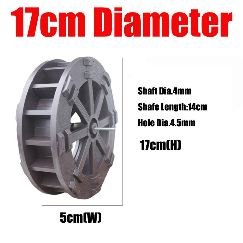 DIY Garden Plastic Water Wheel 17CM 22CM 27CM 31CM 40CM China Fengshui Wheel With Shaft Rockery Running Water Drive Landscape 1PC