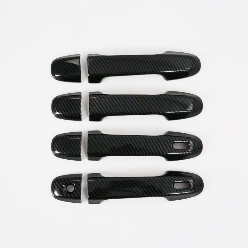 For TOYOTA Prius C AQUA Hybrid 2012- Black Carbon Fiber Car Door Handle Cover Bezel Trim 2013 2014 2015 2016 2017 2018