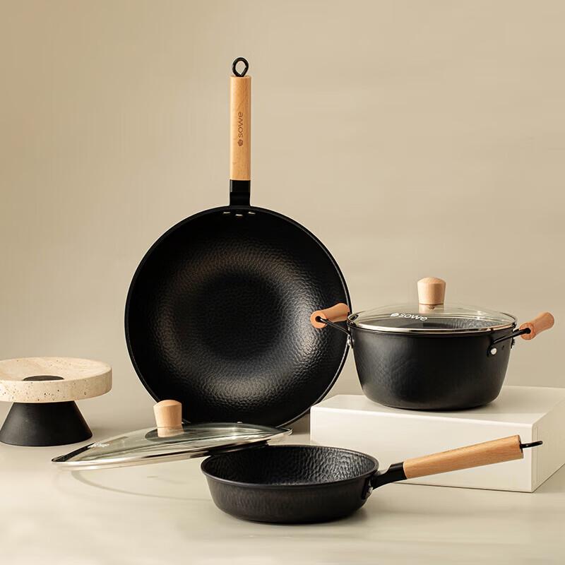 Japanese Style 3-Piece Cast Iron Cookware Set