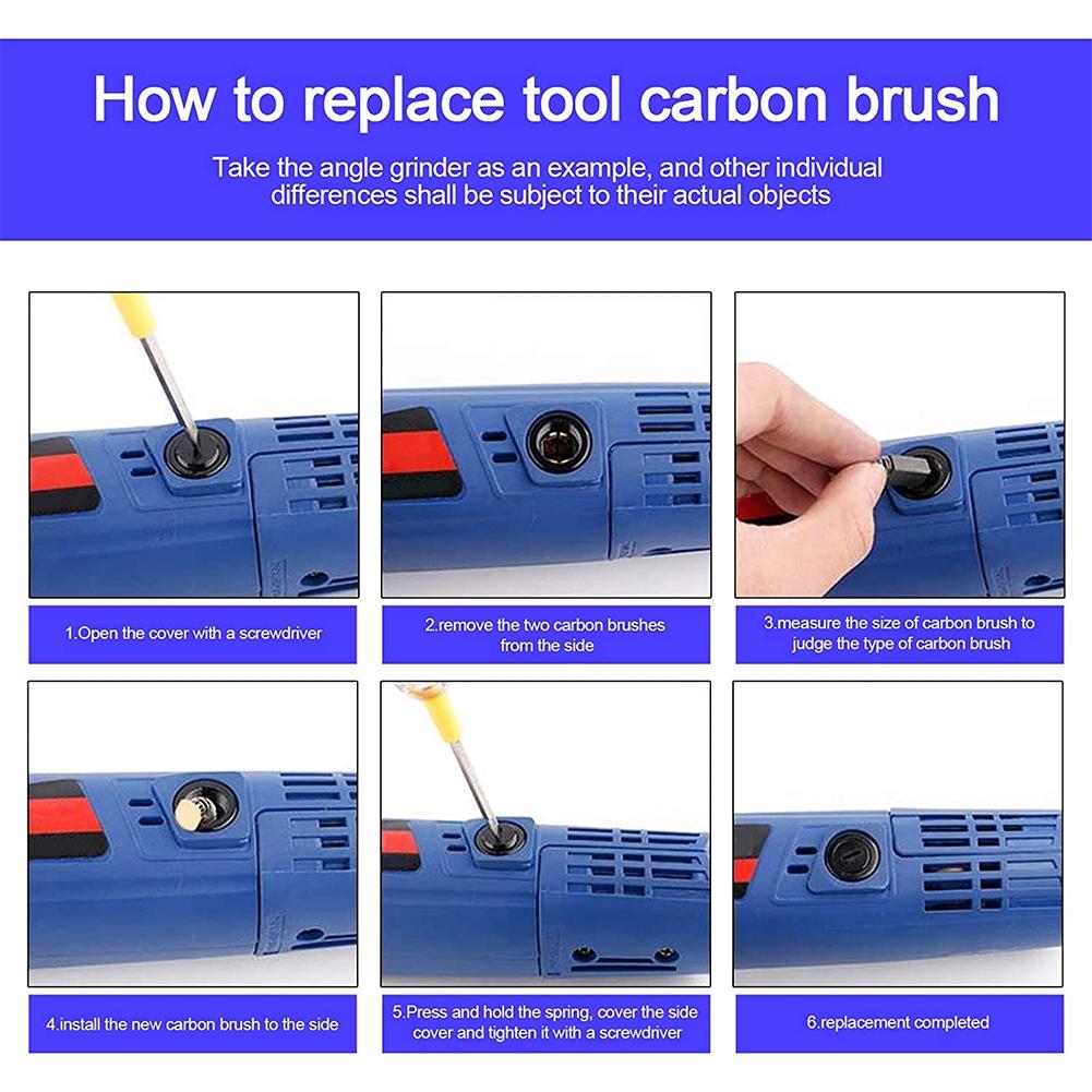 10pcs Carbon Brushes 13x8x5mm Accessories Carbon/Metal Dark Gray