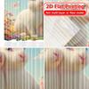 Set Of 2 Flat Printing Curtains Without Rod Easter Bunnies Bloom Festival Chic Print Durable Polyester Curtain