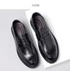 New Men's Leather Shoes Men's One-pedal Men's Business Wedding Interview Shoes Lace-free Platform British Casual Shoes