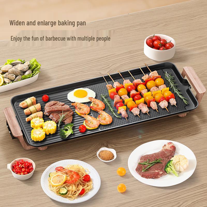 Grelhador Elétrico Indoor Sem Fumaça Coreano, Churrasqueira Antiaderente, Máquina de Espetos, Fritar Peixe e Bife