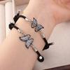 2Pcs/Set Pendant Couple Bracelets Butterfly Heart Beaded Bracelet Cute Magnetic Bracelets  Men