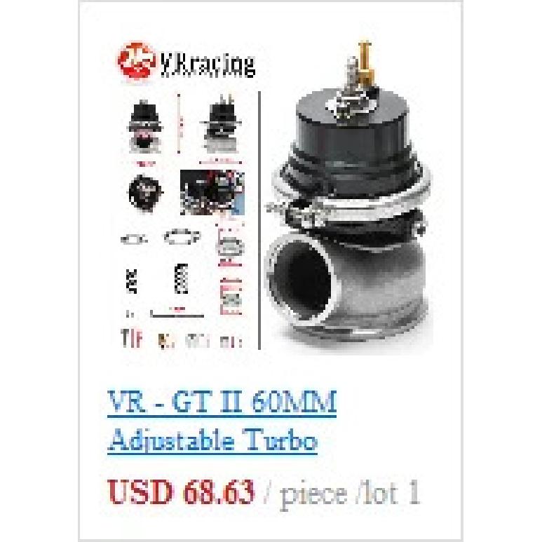 VR - GT II 60MM Adjustable Turbo Wastegate Black- V BAND For 1jzgte / SR20DET / JDM VR5891BK