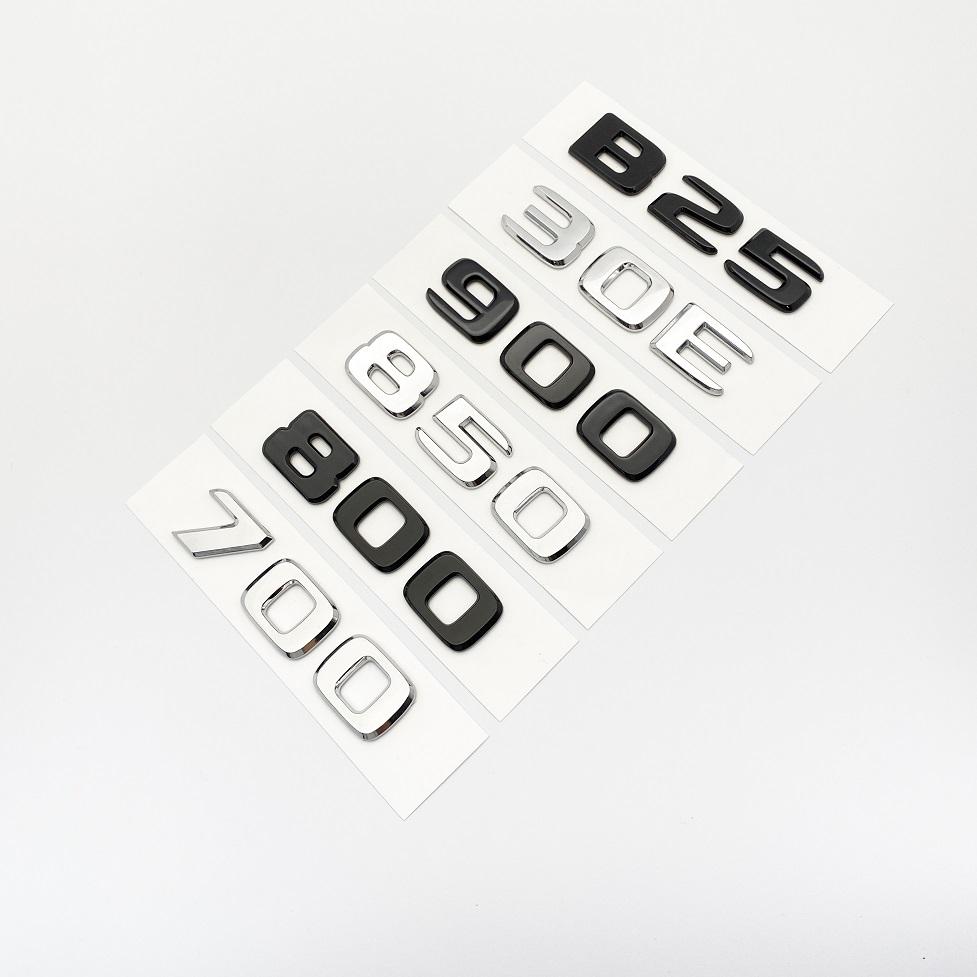 EEBVB1 Black Silve Letters B25 30E 900 850 800 700 ABS Emblem for Mercedes Benz Brabus E W212 W213 Car Trunk Badge Logo Sticker
