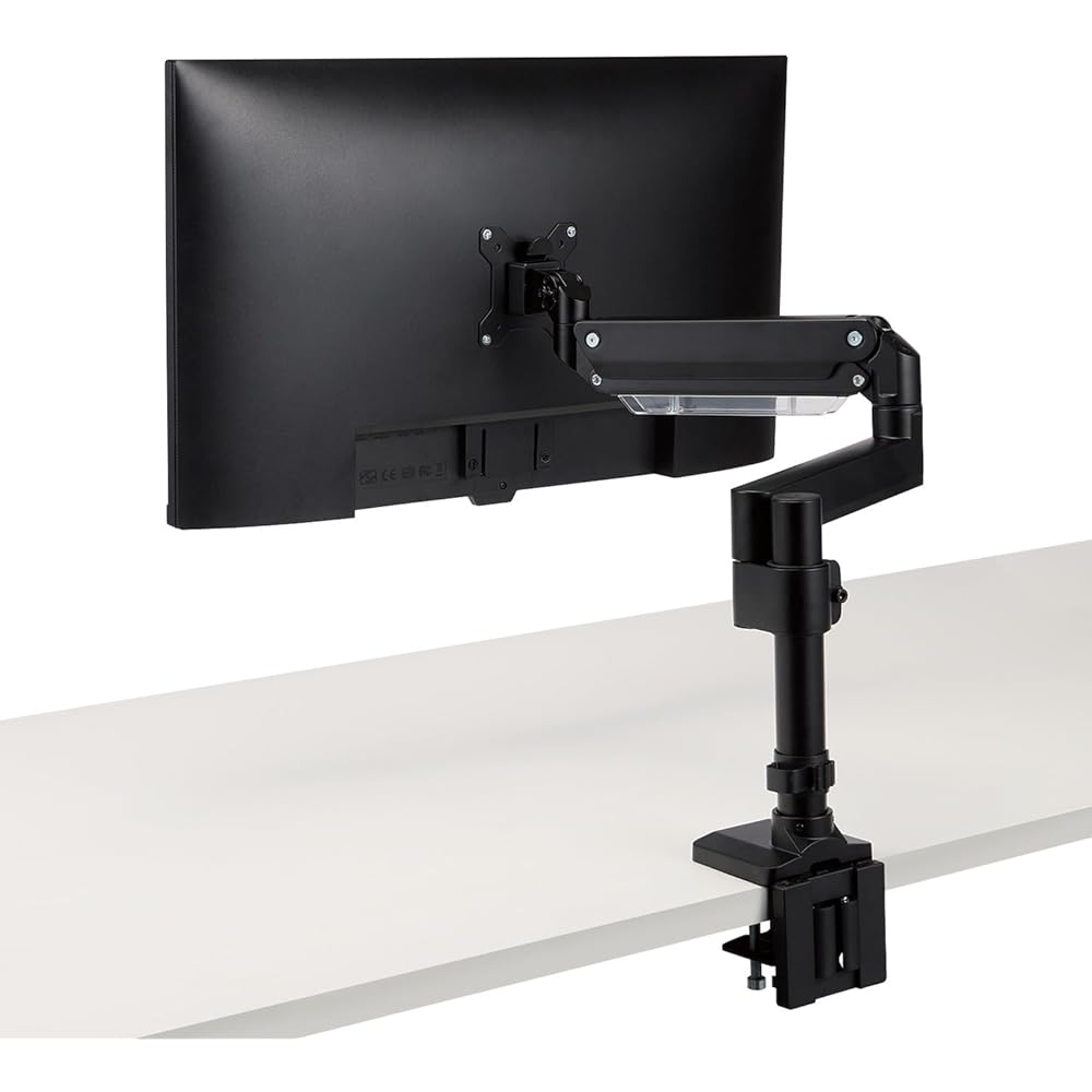 Elecom Monitor Arm Bracket Easy Installation Gas Spring 17-35 Inch VESA Compatible Black DPA-SS10BK