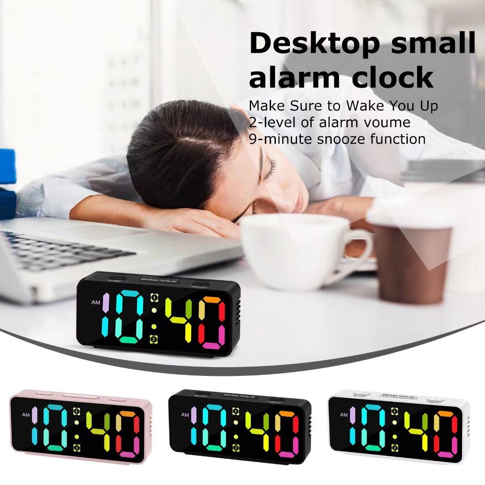 Multi-functional Desktop Alarm Clock RGB Display Digital Alarm Clock Fashion Table Clock Table