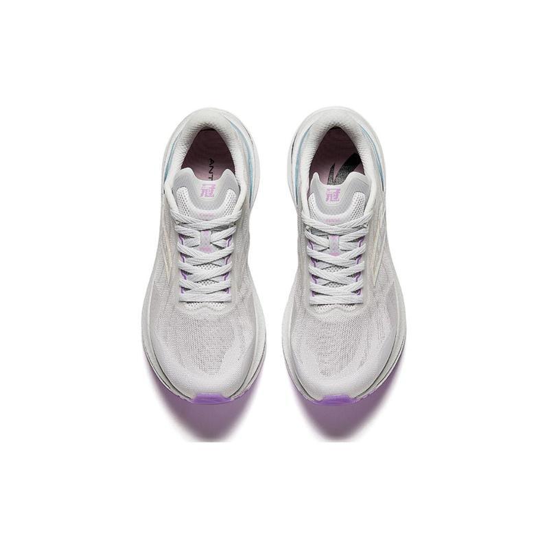 Anta Champion Running Shoes Pro Cushioning Wear-Resistant Low-Top Running Shoes Women's Gray Purple Sneakers 122425561-4