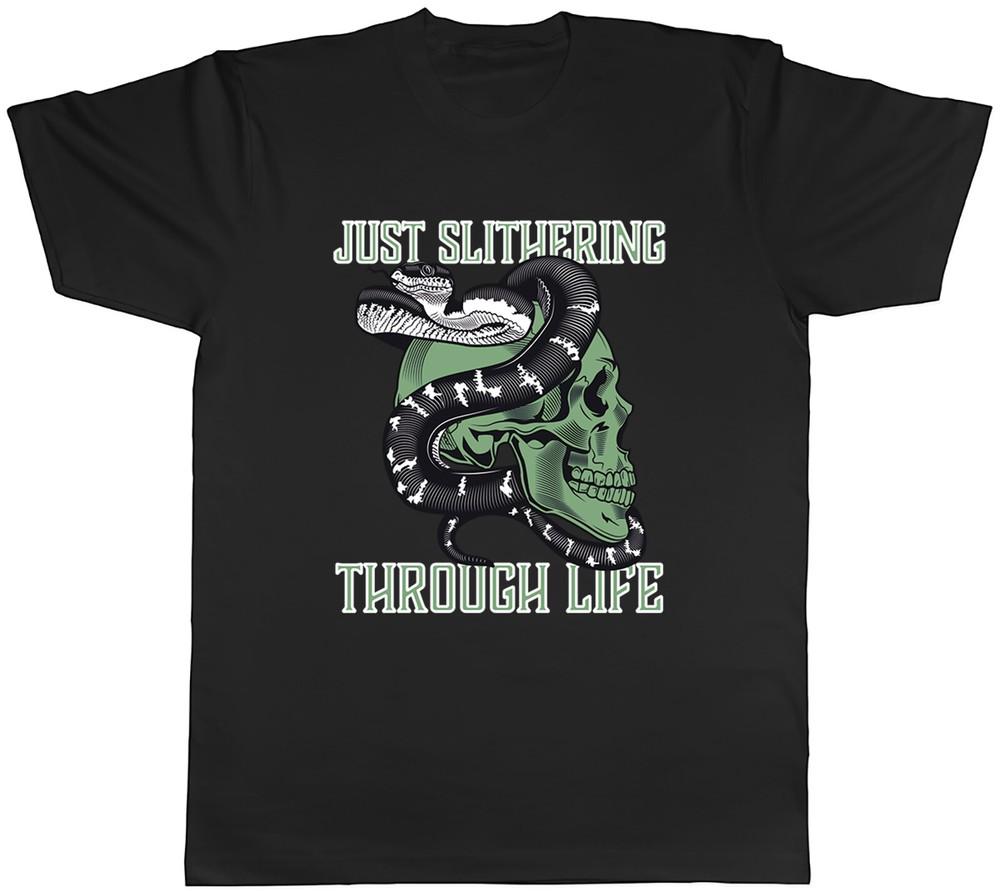 Смешная футболка для мужчин со змеей Python  Просто скольжу по жизни  Подарок L