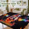 Crystal Velvet Square Rug Custom NameDavid Bowie Pattern Non Slip Home Floor Decor Rug