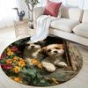Door Frame Dog,Round Area Rug,Carpet Rug for Living Room Bedroom Sofa Playroom Decor,Non-slip Floor Mat