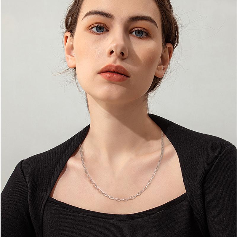 Link Chain Necklaces for Women Colares 925 Sterling Silver Necklaces & Pendants Elegant Original Jewelry Gift Mother's Day