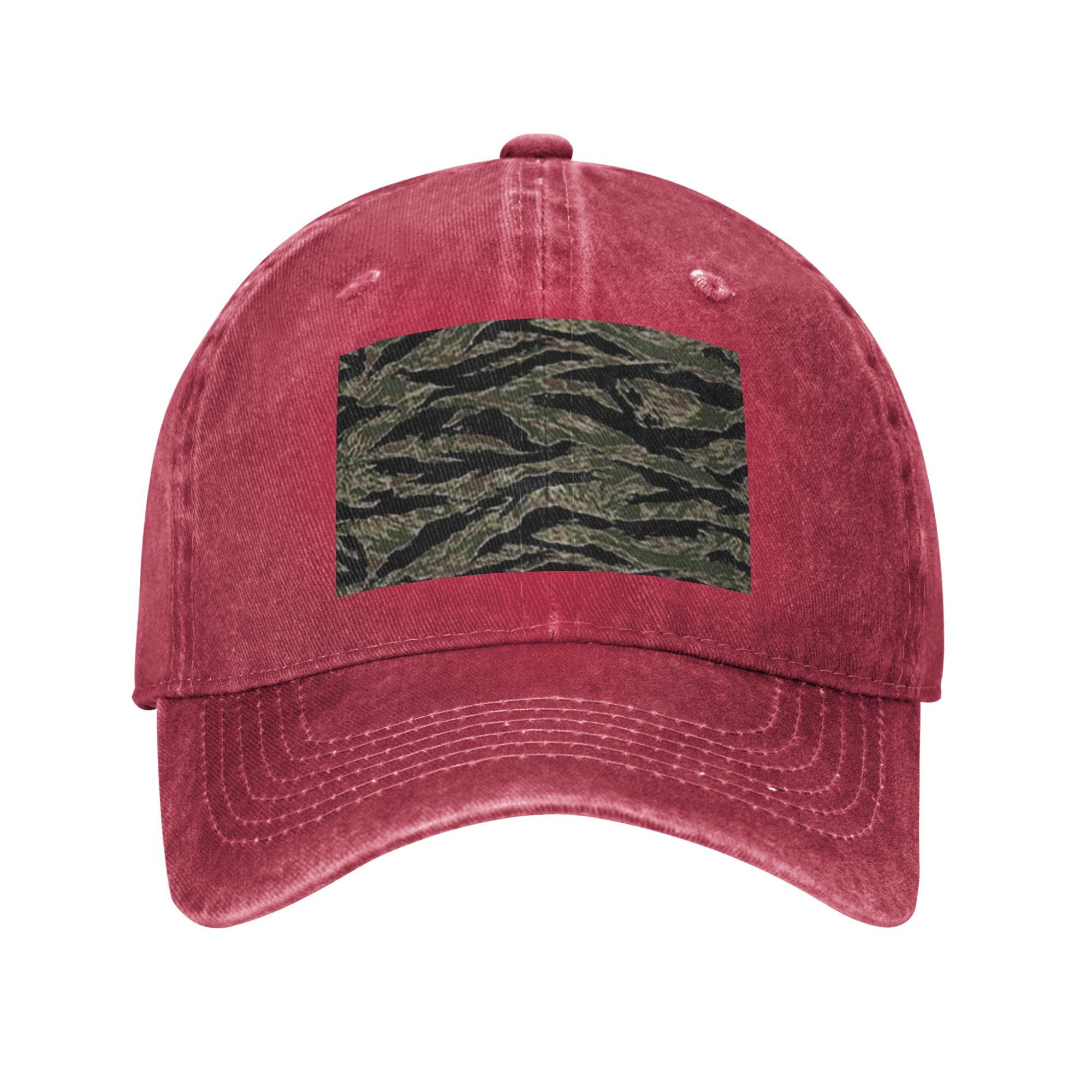 Tiger Stripe Camouflage Military Camo Denim Cap Casual Baseball Caps Adjustable Hat Summer Unisex Baseball Hats One Size