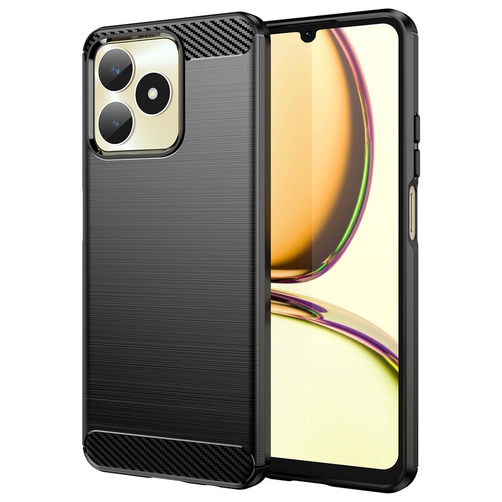 For Realme Note 50 4G Case Carbon Fiber Texture Anti-drop TPU Back Cover