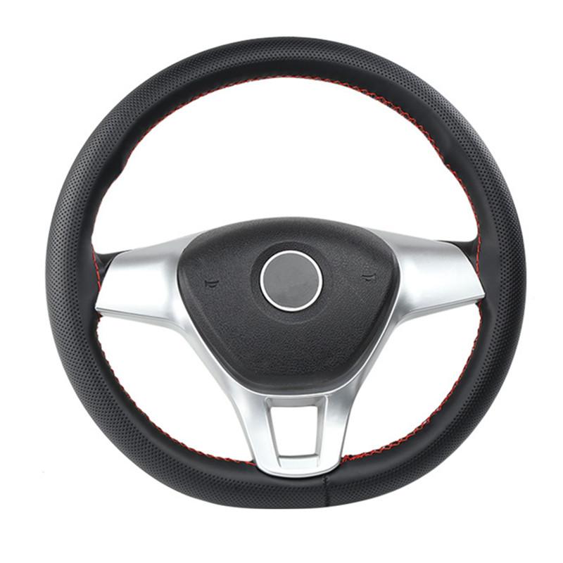 38 cm car steering wheel cover, super-fiber leather hand-sewn steering wheel cover and needle and thread internal accessories