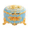 Retro Metal Enamel Jewelry Holder Elegant Desktop Decorative Box With Spacious Interior For Gemstones Storage
