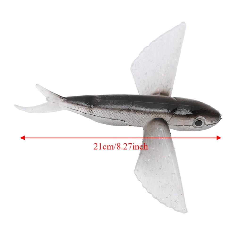 PVC Flying Fish Lure 3D Bionic Fishing Lure Durable Flying Fish Bait Boat Fishing чёрный