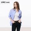 Women's Vertical Striped Long-Sleeve Shirt