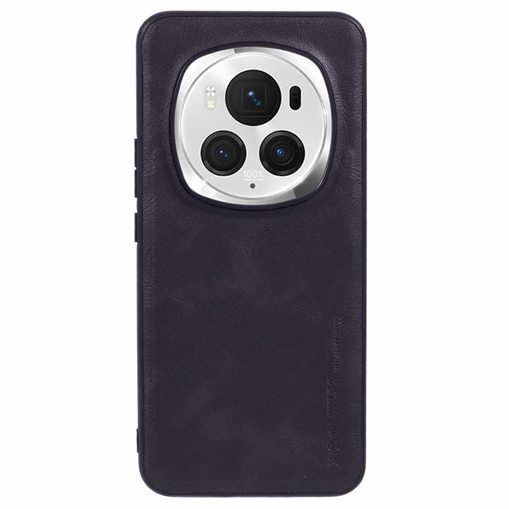 Bojue-3 Series For Honor Magic6 Pro 5G Case Leather Coated TPU+PC Phone Back Cover