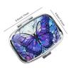 Small Pill Box & 2 Compartment Decorative Medicine Holder Metal Pill Organizer for Vitamins Fish Oil Supplements Pill Containe