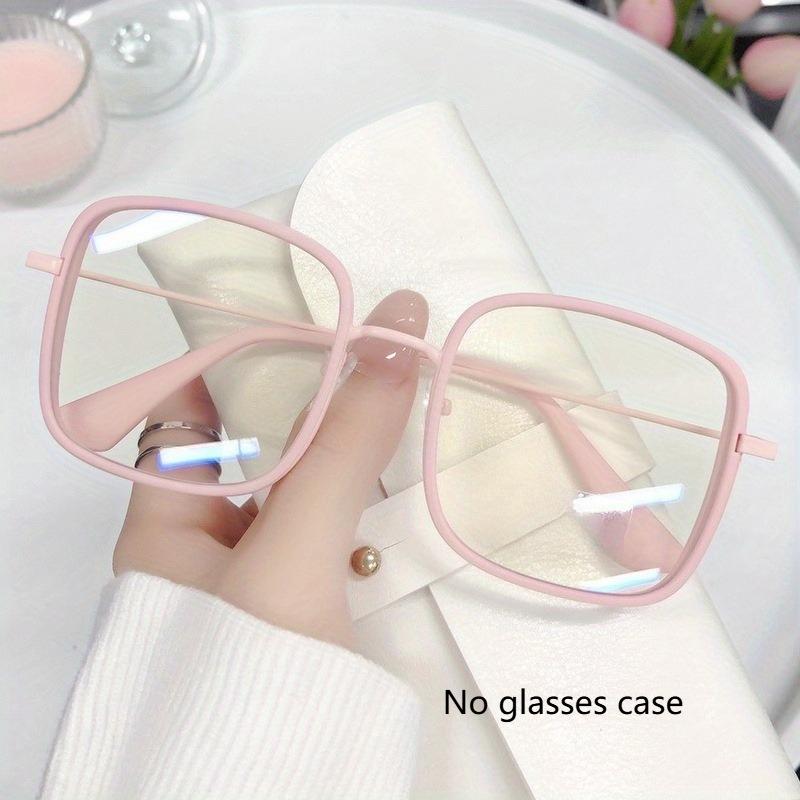 

New Fashion Trend Anti Blue Flat Glasses Square Frame Glasses Ordinary Street Glasses розовый