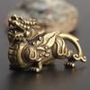 2 teile/para Kupfer Chinesische Mythologische Tiere Hause Dekoration Drachen Kopf Ochsenschwanz Hufeisen Elch Hirsch Körper Messing Dekor Ornamente
