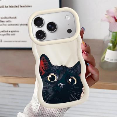 Coque de téléphone souple motif chat mignon pour iPhone XR 12 15 Plus 14 11 8 16 Pro Max 17 Air 13