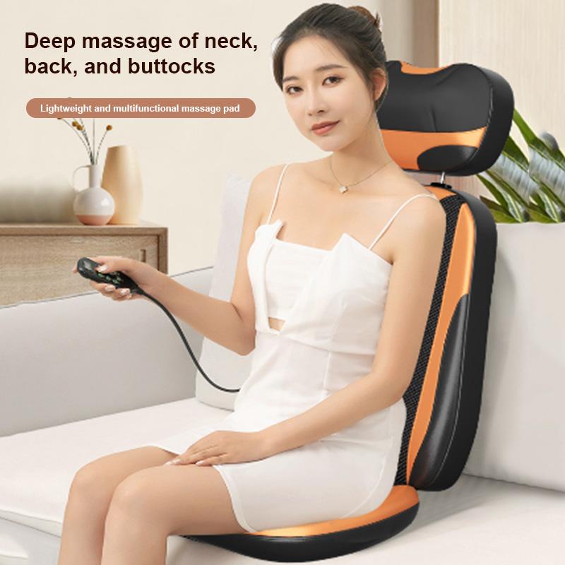 Muti_function Full Body Deep Tissue Cervical Vertebra Massage Pad with Heat and Kneading Foldable Massage Pad for Home and Car