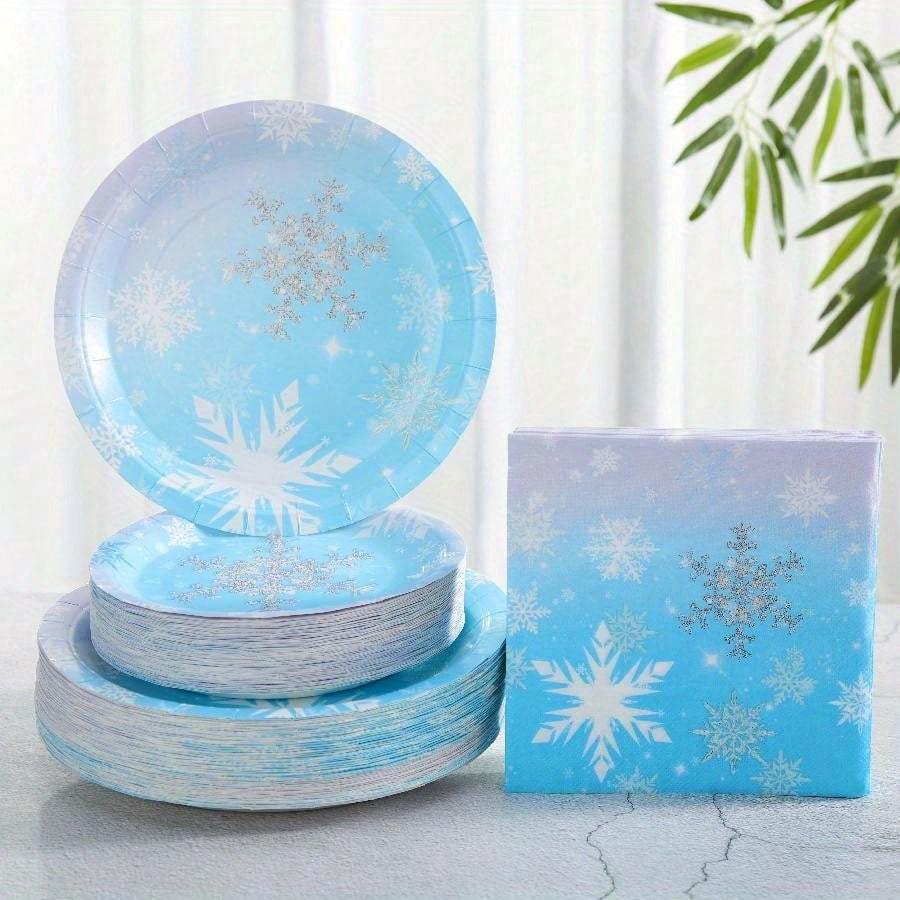 

Набор принадлежностей для вечеринки «Снежинка», Градиентные одноразовые бумажные тарелки и салфетки «Снежинка», Украшения для вечеринки - Одноразовая вечеринка «Снежинка» 10 pieces 7″ разноцветный