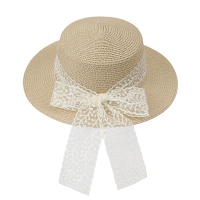 Bow Tie Straw Hat Women'S Summer Travel Show Face Small Sunscreen Sun Hat Versatile Woven Hat