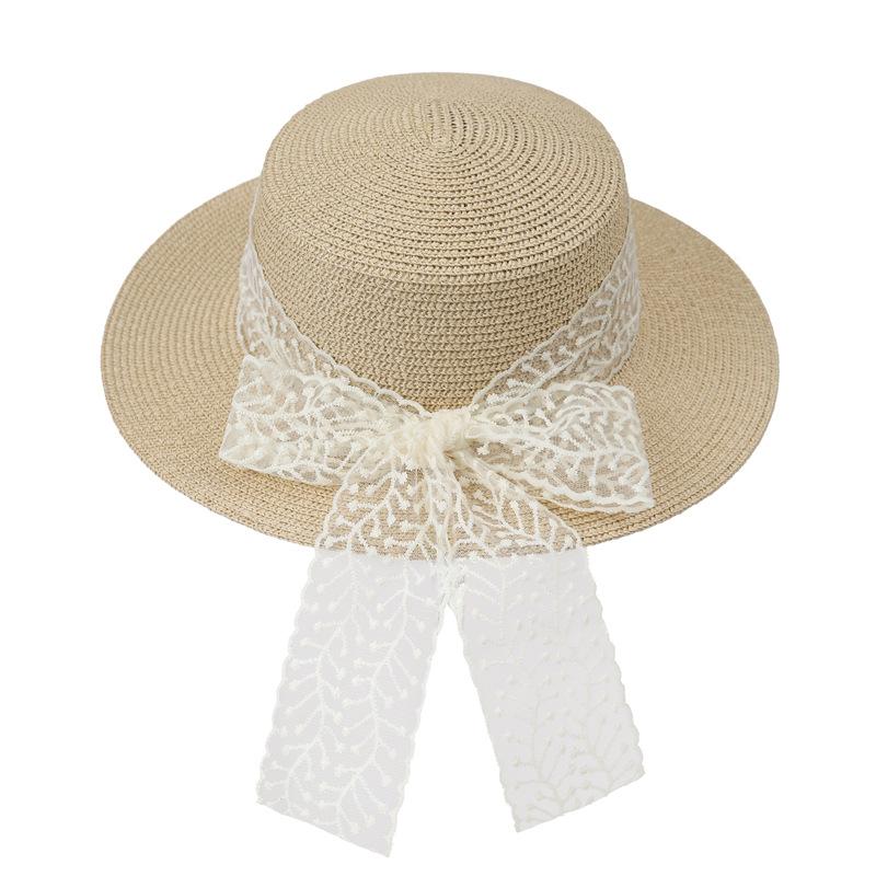 

Bow Tie Straw Hat Women S Summer Travel Show Face Small Sunscreen Sun Hat Versatile Woven Hat M（56-58cm） бежевий