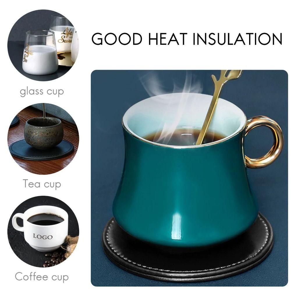 6Pcs Heat-resistant Tea/Coffee Cup Pad Non-slip Round/Square Drink Mat Afternoon Tea Mug
