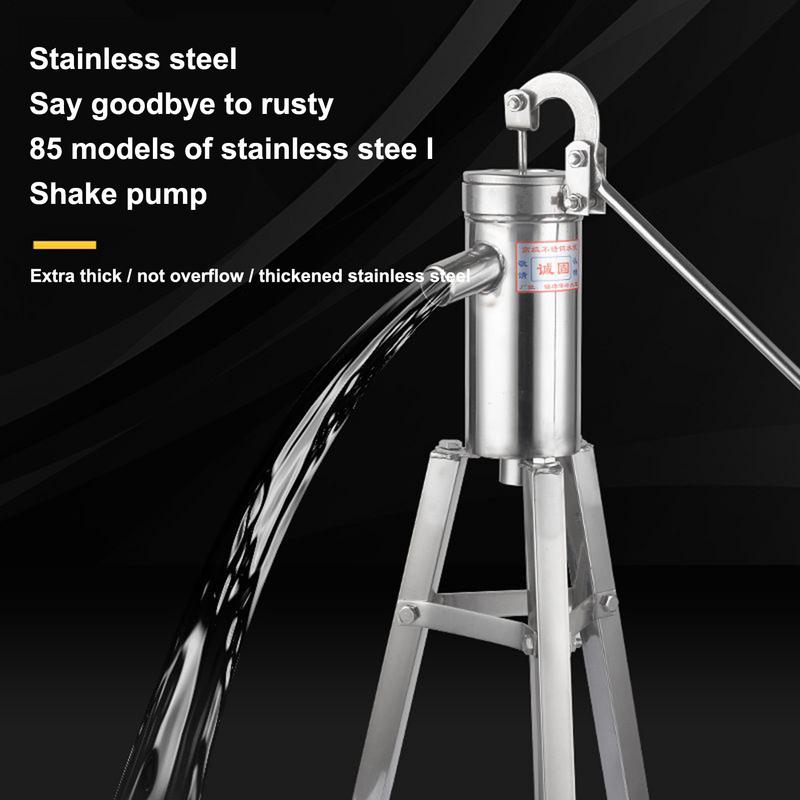 Gut Handpumpe Handwasserpumpe für Garten Manuelles Brunnenwasser-Sauggerät Edelstahl Verstärkungsbrunnen für Außenbereich Teich