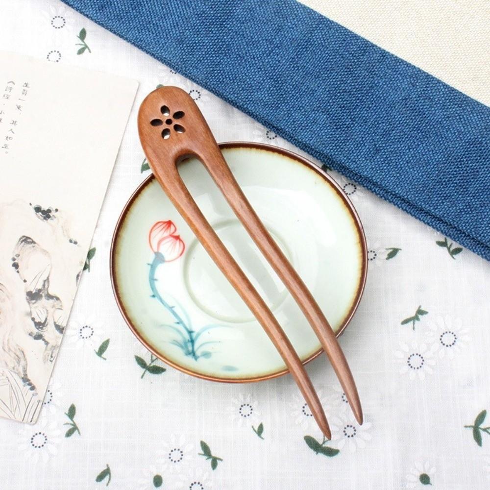 Chinese Style Hair Forks Handmade Ponytail Hair Bun Maker Exquisite Wooden Hair Sticks  Women