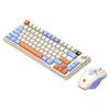 Dazzling Silver Fox K920 Wireless Bluetooth Keyboard & Mouse Set with Color-blocking, Luminous Design & Knob Display for Gaming & Office.