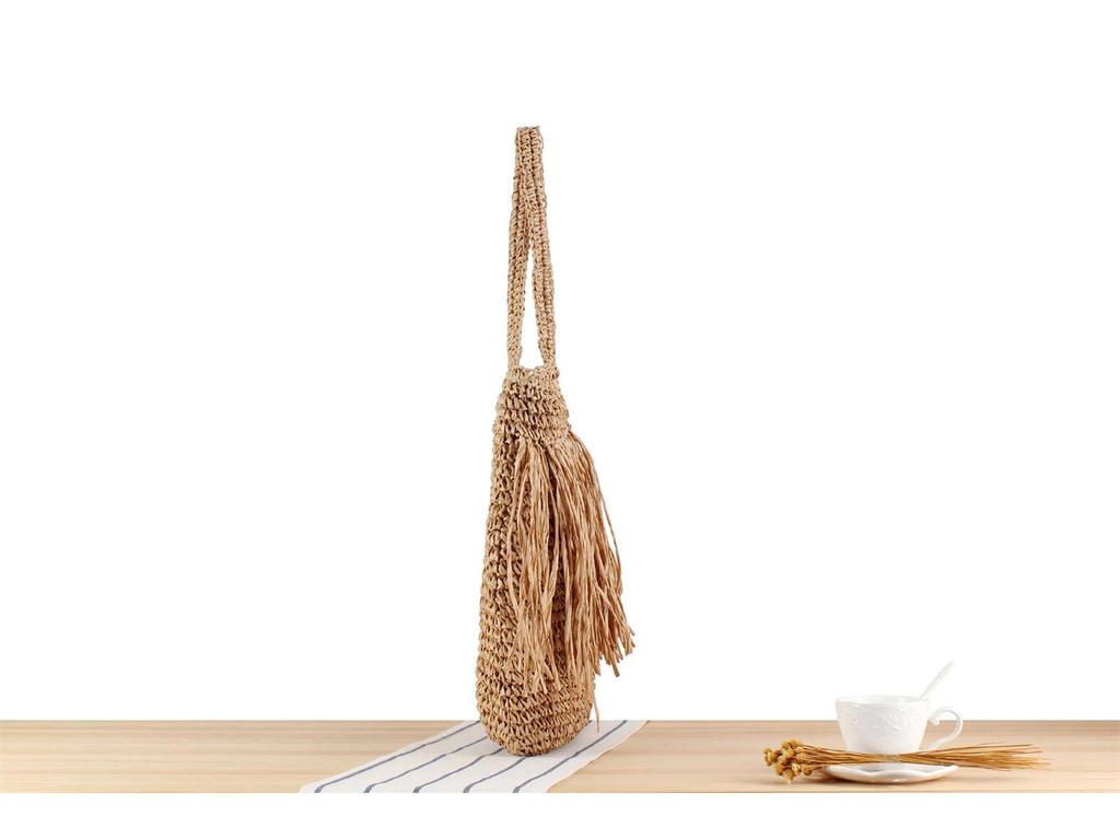 Handmade Tassel Woven Beach Bag – Large Capacity, Versatile Shoulder Bag for Women
