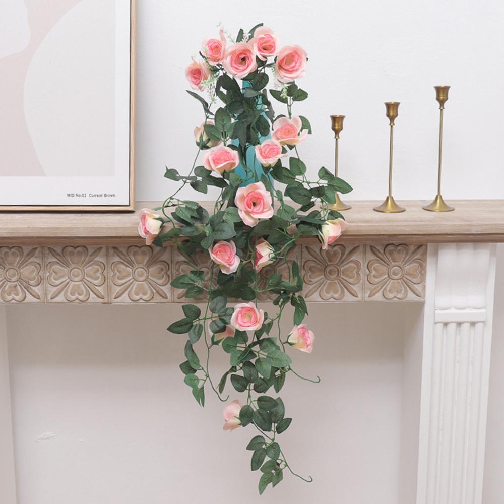 Artificial Flower Rattan Fake Plant Vine Valentine's Decora Wall Hanging Rose Home RoomDecora Accessories Wedding Archway Wreath
