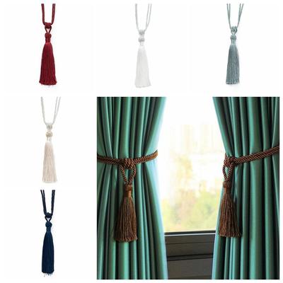 Practical Braided Tassel Curtain Tiebacks Simple Classic Curtain Hanging Ball Strap Satin Rope Handmade Window Fringe